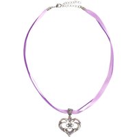 Collier in 11 Farben mit Herzgeweih und Svarowskisteinen 103573 ~ flieder
