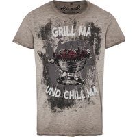Trachtenshirt taupe Grill ma und Chill ma 012940 ~ M