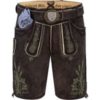 Lederhose kurz dunkelbraun oliv Braumeister 013317 ~ 48