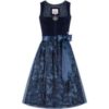Midi Dirndl 65 cm dunkelblau Samt Greta 013912 ~ 46