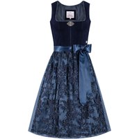 Midi Dirndl 65 cm dunkelblau Samt Greta 013912 ~ 46