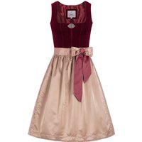Midi Dirndl 65 cm dunkelrot taupe Samt Greta 013913 ~ 38