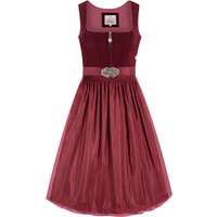 Midi Dirndl 65 cm dunkelrot Samt Inka 013917 ~ 42