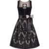 Midi Dirndl 65 cm schwarz taupe Samt Greta 014459 ~ 32