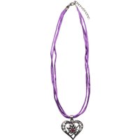 Collier mit Herzanhänger 000156 ~ lila