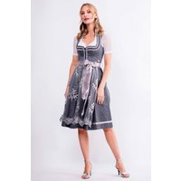 Midi Dirndl 65 cm anthrazit silber Larissa 014993 ~ 32