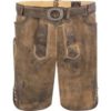 Lederhose (große Größen) kurz mit Gürtel braun antik Alexander 015051 ~ 29