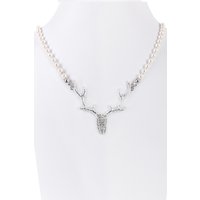 Perlencollier mit Hirschgeweih und Strass