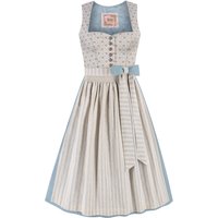 Midi Dirndl 70 cm natur blaugrau Melanie 015869 ~ 36
