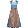 Dirndl lang 80cm hellblau-taupe Beatice 132452 ~ 36