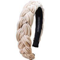 Samt Haarreif in Flechtoptik ~ beige