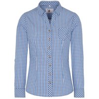 Trachtenbluse langarm blau kariert Neckar 016379 ~ 38