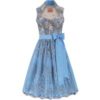 Midi Dirndl 70 cm silber hellblau Caroline 016387 ~ 42