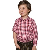 Kinder Trachtenhemd langarm rot karo 140079 ~ 116
