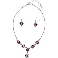Schmuckset - Collier & Ohranhänger 000160 ~ rosa
