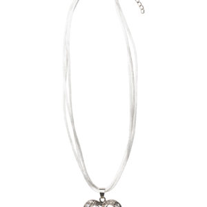 Collier mit Herzanhänger 000156 ~ weiß