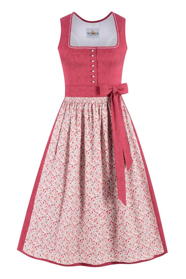 Dirndl lang 80 cm himbeer natur Celine 014326 ~ 44