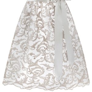 Dirndlschürze floral bestickt mit Perlen (65 cm) ~ S
