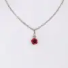 Collier mit Rosenblüte und Strass ~ rot