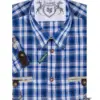 Trachtenhemd kurzarm dunkelblau kariert regular fit 111959 ~ 44