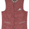 Trachtenweste rot grau gemustert Marco 014977 ~ 46