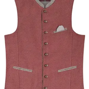 Trachtenweste rot grau gemustert Marco 014977 ~ 46