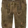Lederhose (große Größen) kurz mit Gürtel braun grün Chris 015052 ~ 31