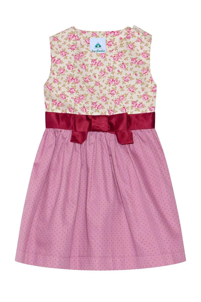 Kinder Trachtenkleid creme altrosa Lisa 013489 ~ 92