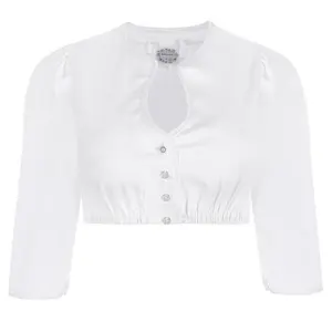 Dirndlbluse weiß mit Perle 011716 ~ 30