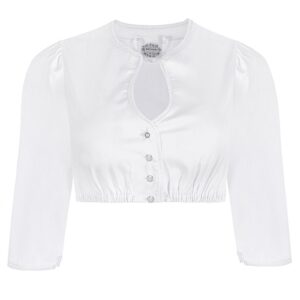 Dirndlbluse weiß mit Perle 011716 ~ 30