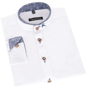 Kinder Trachtenhemd langarm weiß blau Maxi 014299 ~ 92