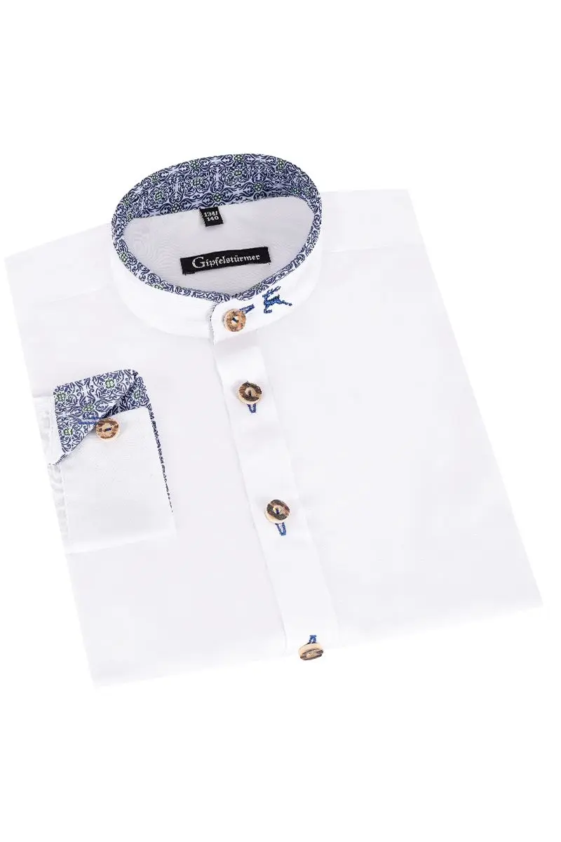 Kinder Trachtenhemd langarm weiß blau Maxi 014299 ~ 92