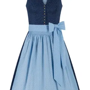 Mini Dirndl 60 cm dunkelblau hellblau Valentina 014423 ~ 36