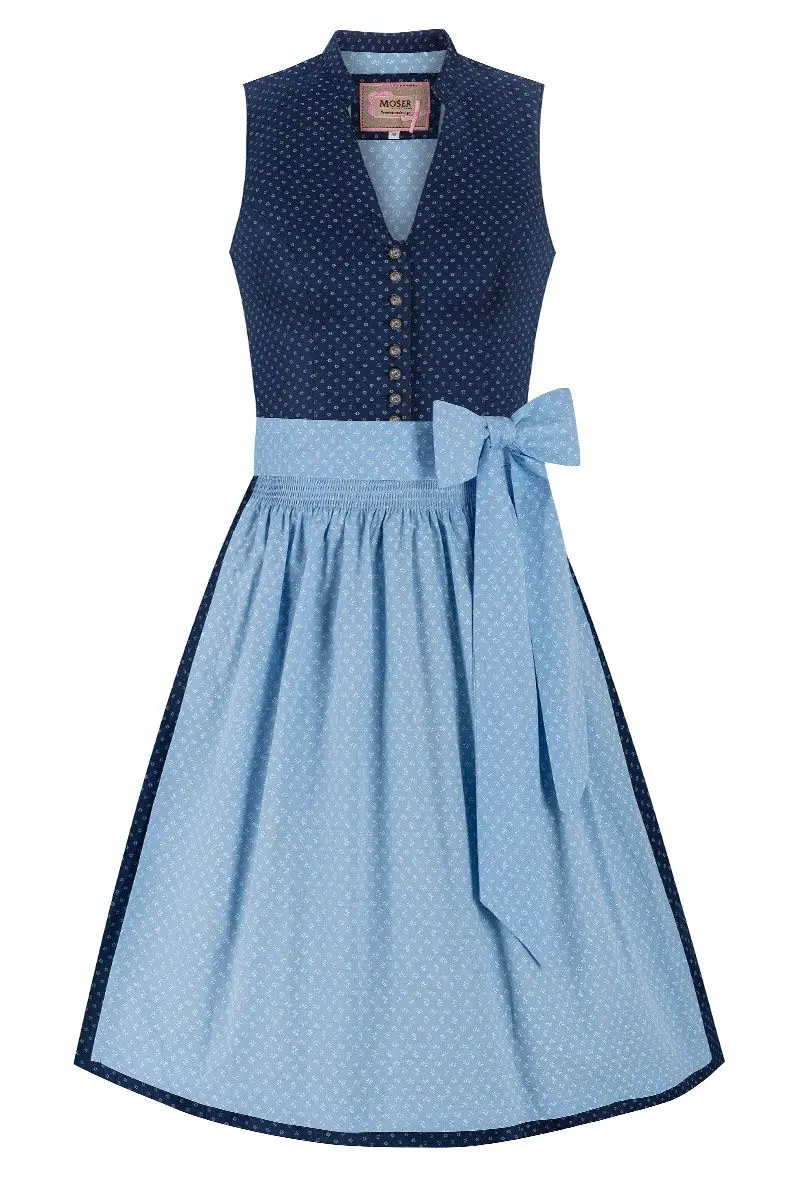 Mini Dirndl 60 cm dunkelblau hellblau Valentina 014423 ~ 36