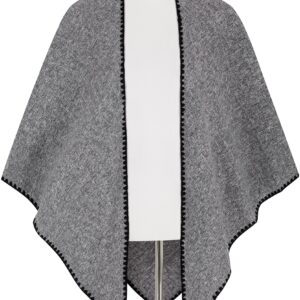Poncho aus Viskose ~ grau