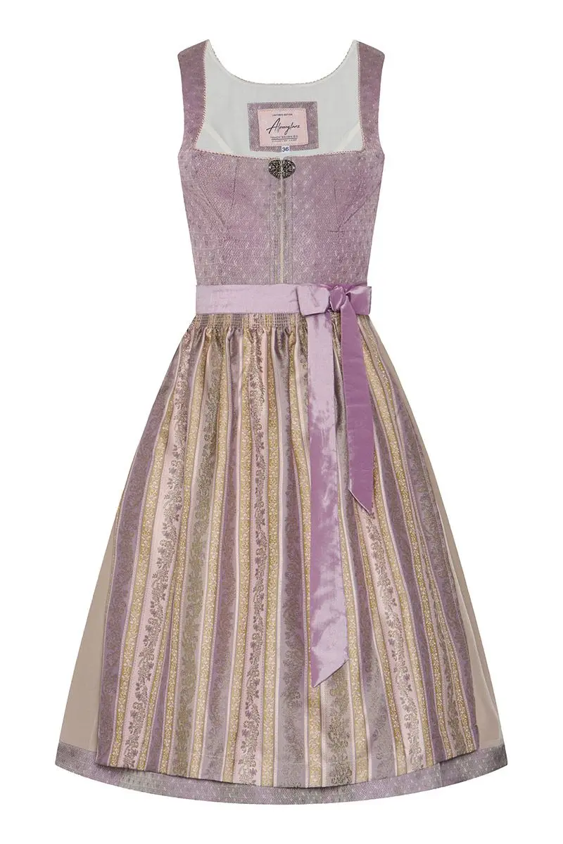 Midi Dirndl 65 cm flieder taupe Sina 014680 ~ 34