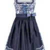 Mini Dirndl 60 cm weiß dunkelblau geblümt Emilia 014956 ~ 34