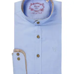 Trachtenhemd langarm hellblau Georg 008981 - slimfit ~ S