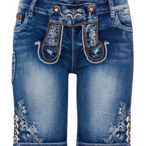 Damen Trachtenjeans kurz blau Stretch Franziska 005131 ~ 32