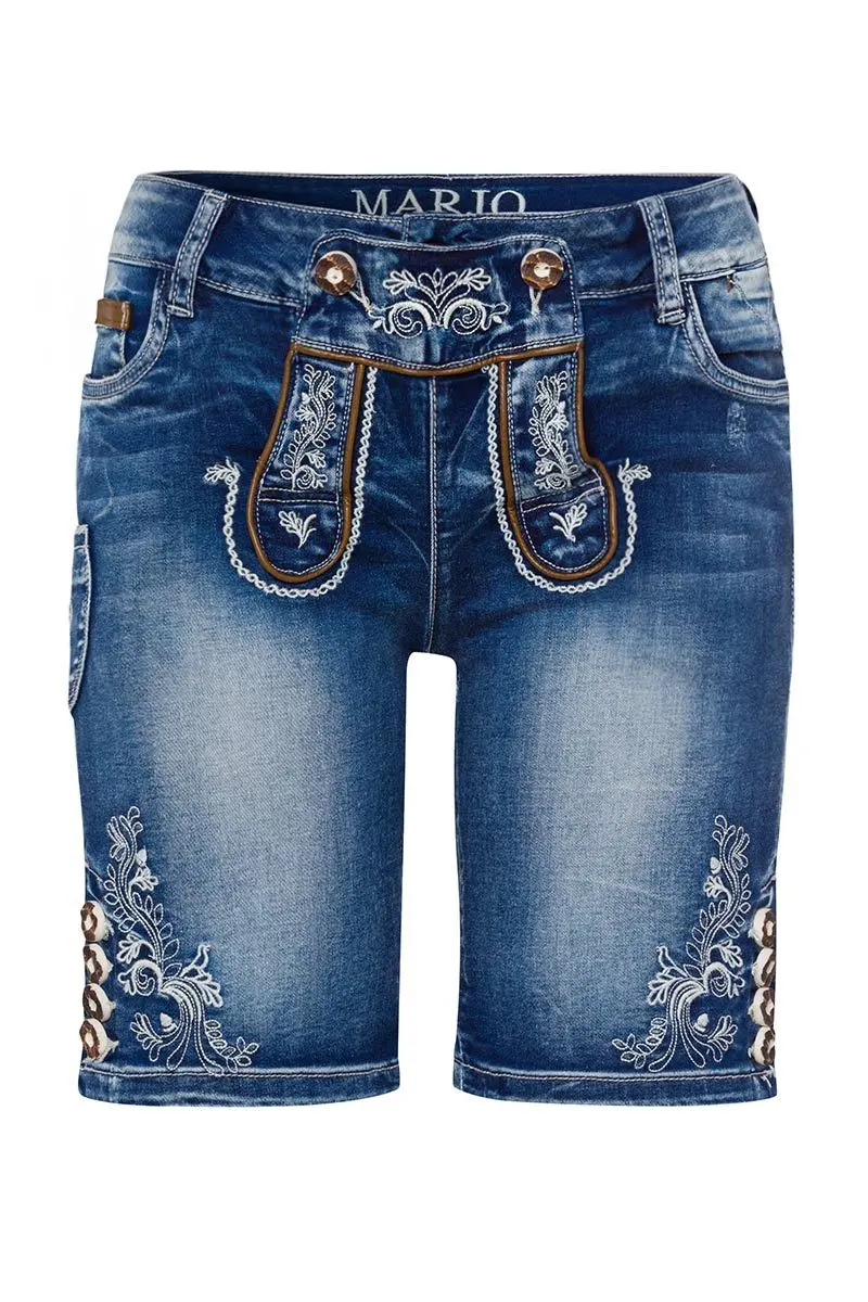 Damen Trachtenjeans kurz blau Stretch Franziska 005131 ~ 32