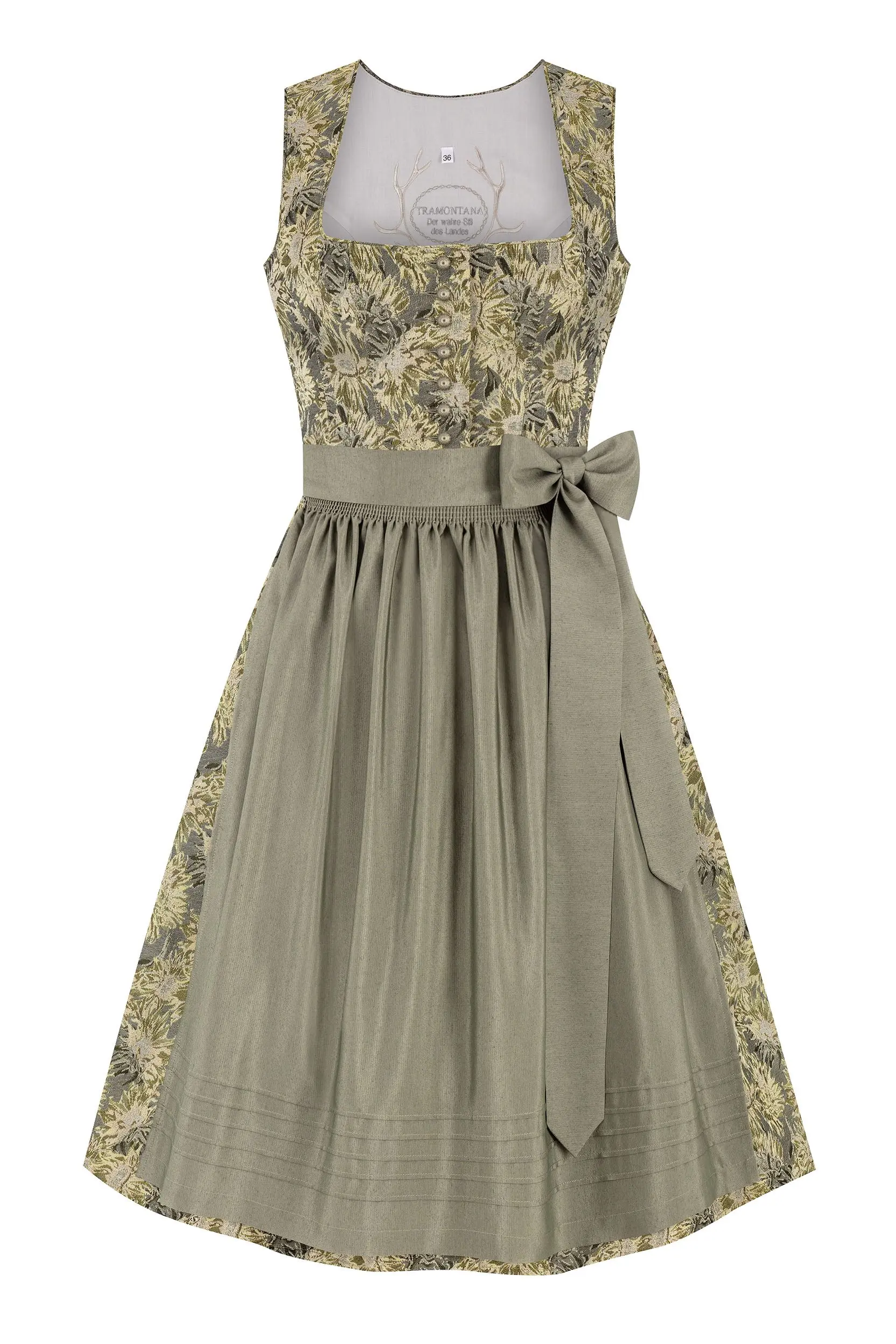 Dirndl in Leinenoptik (70 cm) ~ 40 ~ salbei