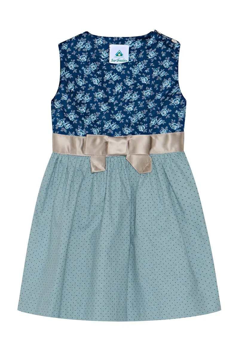 Kinder Trachtenkleid blau geblümt Linda 013490 ~ 86
