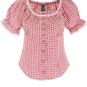 Trachtenbluse mit Karomuster ~ 42 ~ rot
