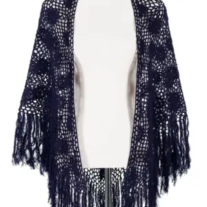 Poncho handgehäkelt ~ dunkelblau