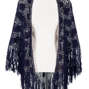 Poncho handgehäkelt ~ dunkelblau
