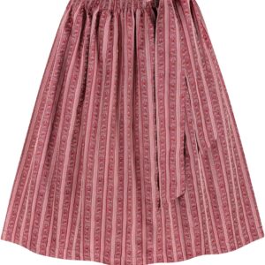Dirndlschürze gestreift mit Rankenmuster (70 cm) ~ XL ~ rot