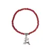 Kristallarmband mit Hirsch-Anhänger verschiedenfarbig 008464 ~ dunkelrot