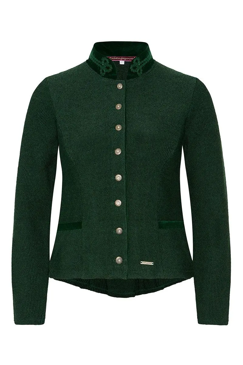 Trachten Strickjacke dunkelgrün Magdalena 013807 ~ 34