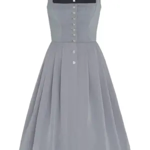 Midi Dirndl 70cm Gastro hellgrau Stretch Babette 006870 ~ 36