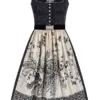 Midi Dirndl 70 cm schwarz creme Gloria 015481 ~ 32